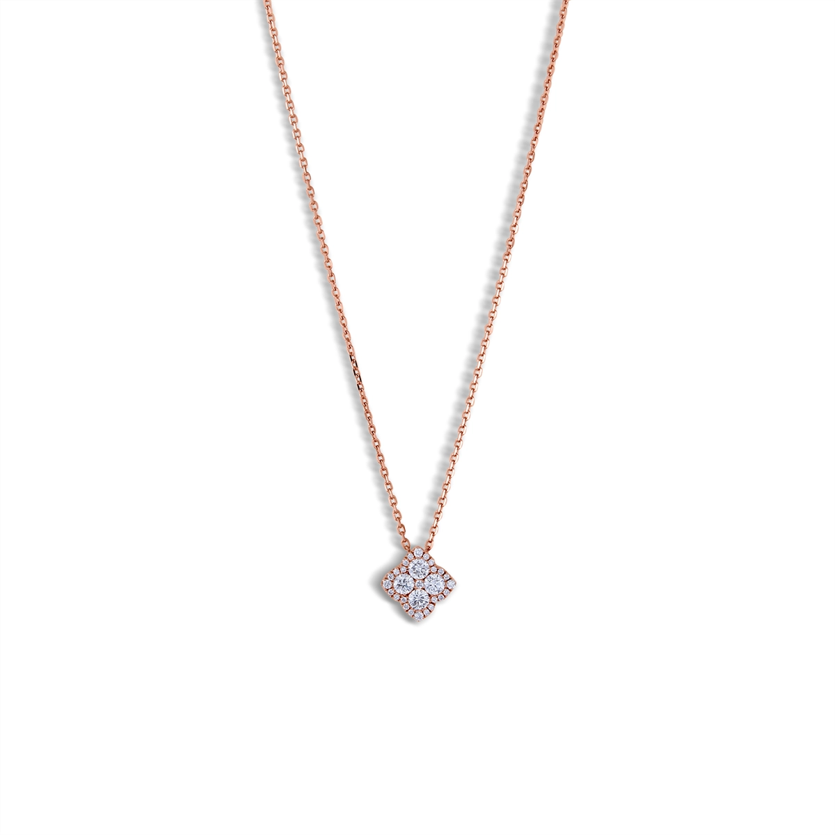 Frederic Sage 14K Rose Gold Diamond Fleur D'Amour Pendant Necklace