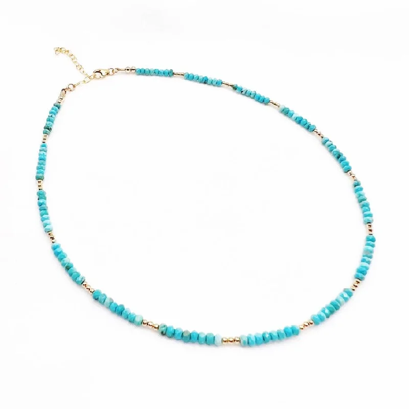 Free Spirit Turquoise Beaded Gold Filled Necklace