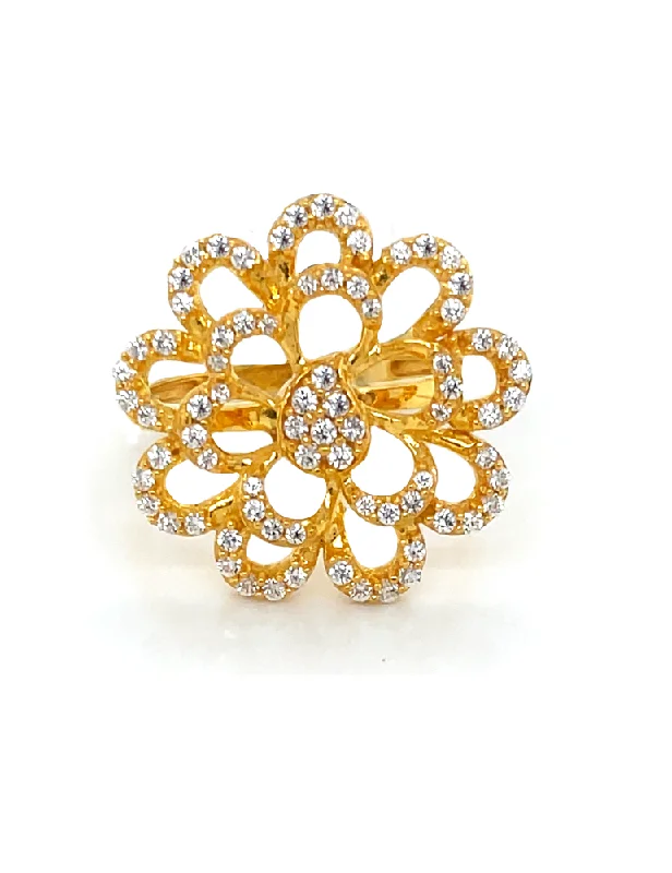 Gold CZ Ring 22 karat