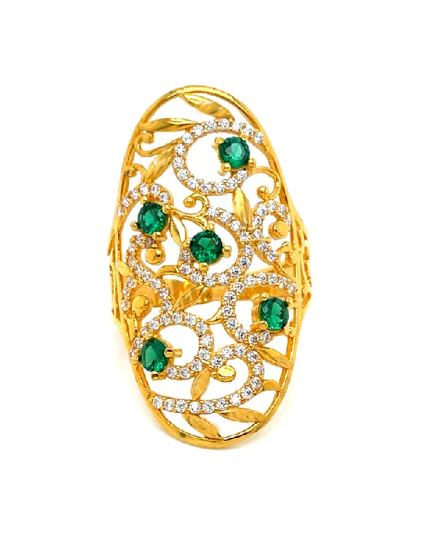 Gold CZ Ring 22 Karat