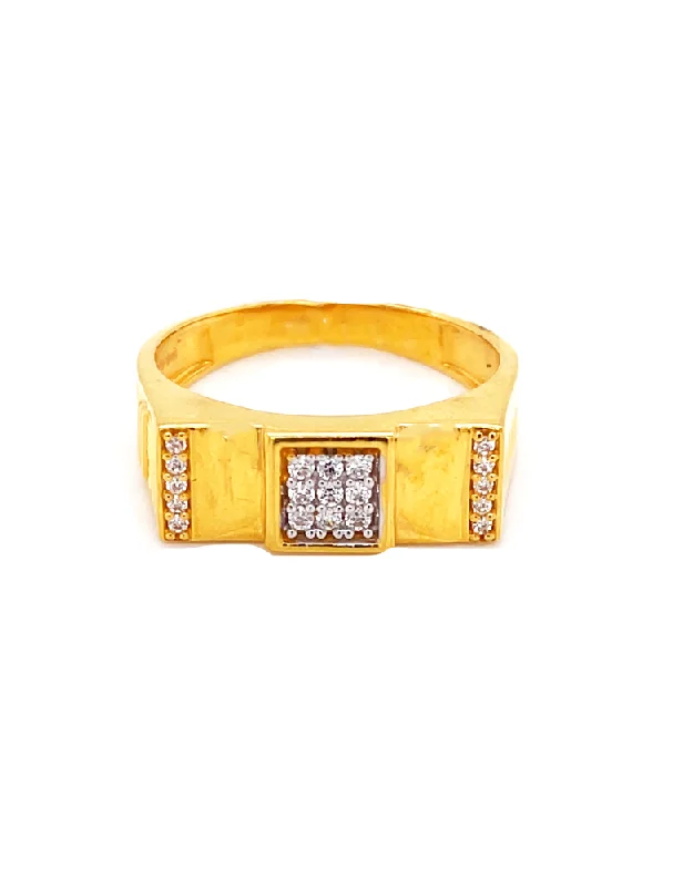 Gold Ring 22 Karat With Cubic Zirconia