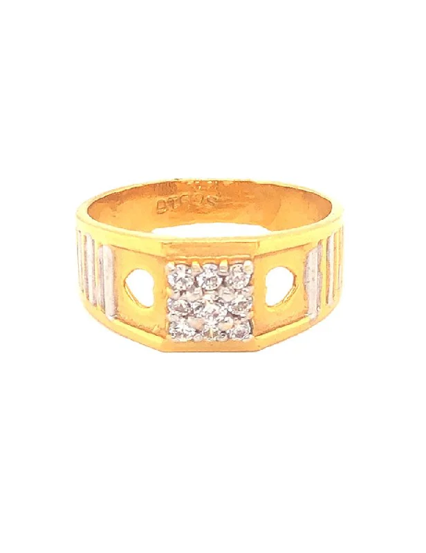 Gold Ring 22 Karat With Cubic Zirconia