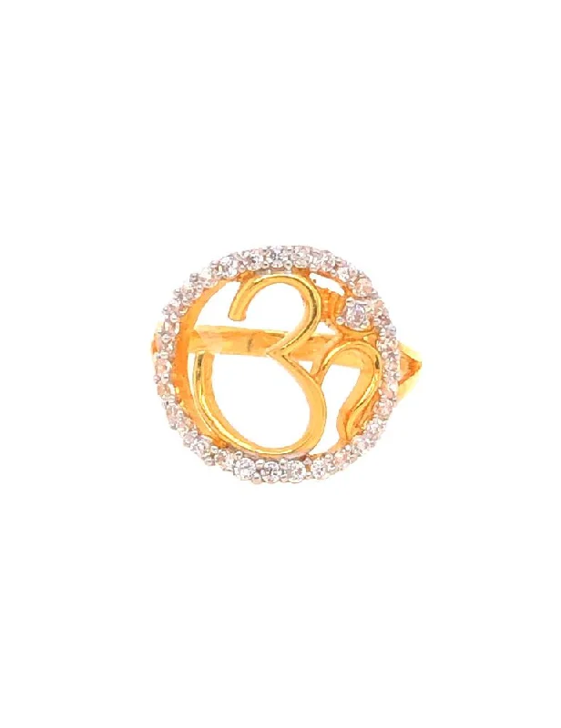 Gold Ring 22 Karat With Cubic Zirconia