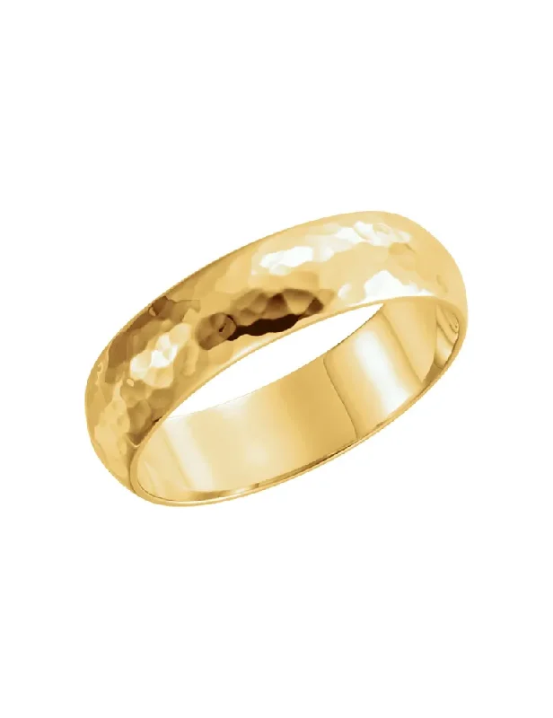 Hammered Gold Band 18 Karat