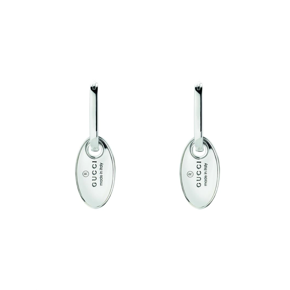 Gucci Sterling Silver Trademark Drop Earrings