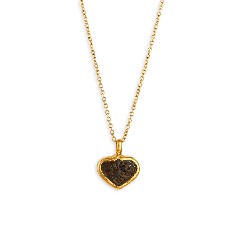 Gurhan 15x12mm Heart Shape Bronze Pendant Necklace