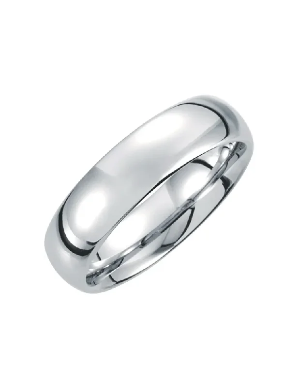 Half Round White Gold Band 18 Karat