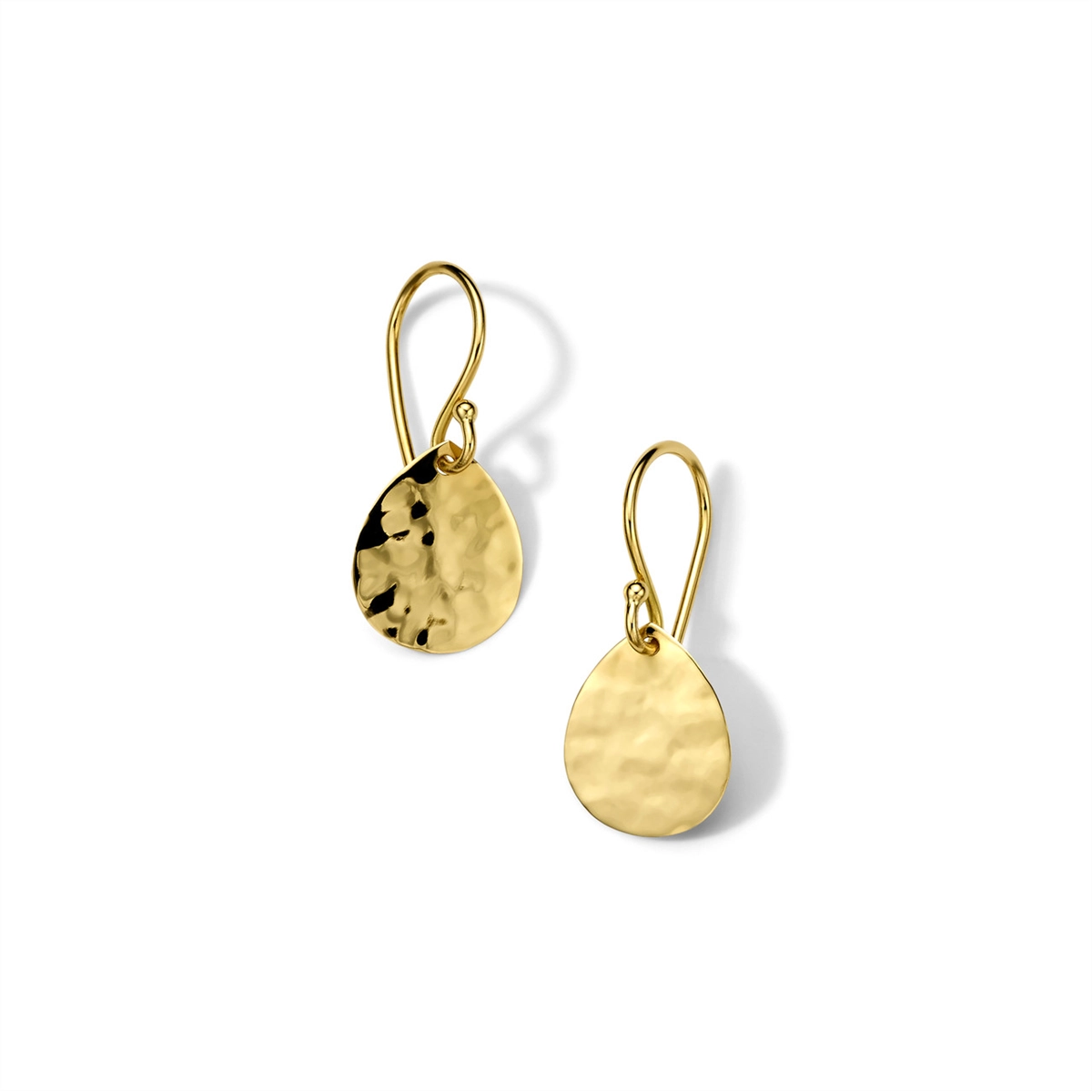 Ippolita 18K Yellow Gold Classico Crinkle Hammered Small Teardrop Earrings