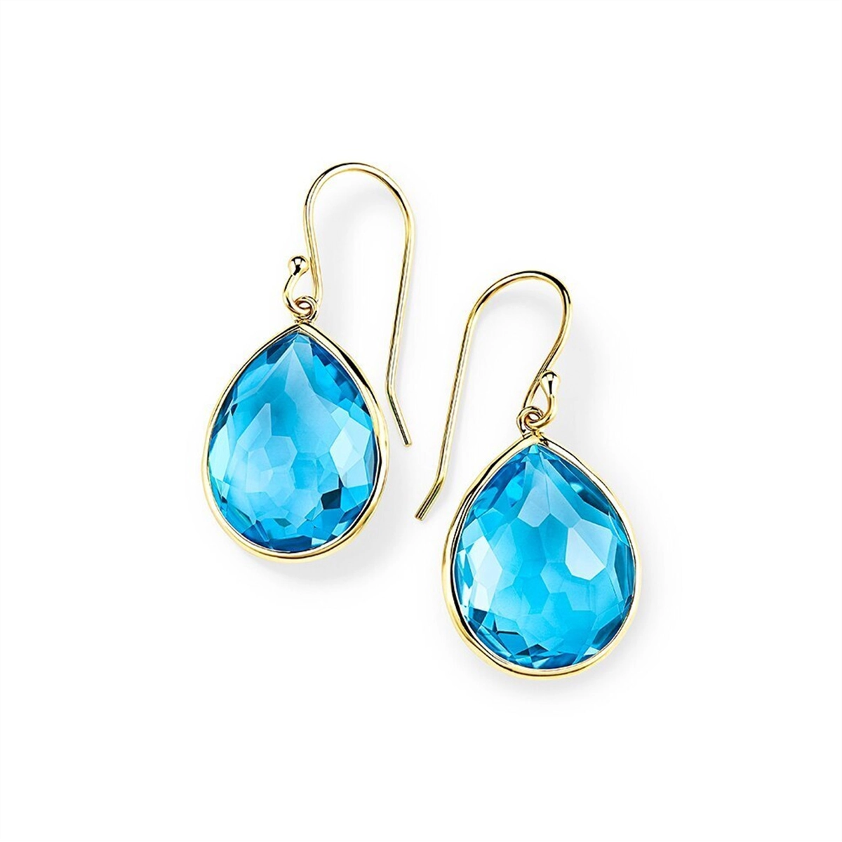 Ippolita 18K Yellow Gold Rock Candy Medium Teardrop Earrings with Blue Topaz