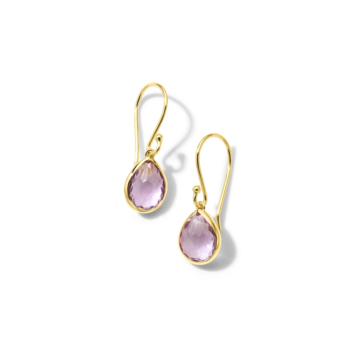 Ippolita 18K Yellow Gold Rock Candy Teeny Teardrop Earrings with Amethyst