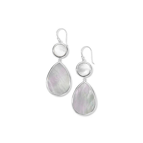 Ippolita Sterling Polished Rock Candy Dot and Teardrop Earrings with Mother of Pearl