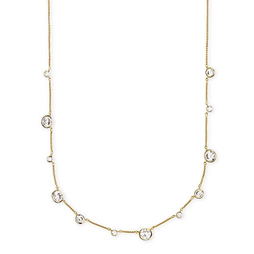 Kendra Scott Clementine Necklace in Gold with White CZ