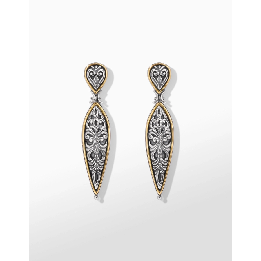 Konstantino 1993 Collection Silver and Gold Drop Earrings