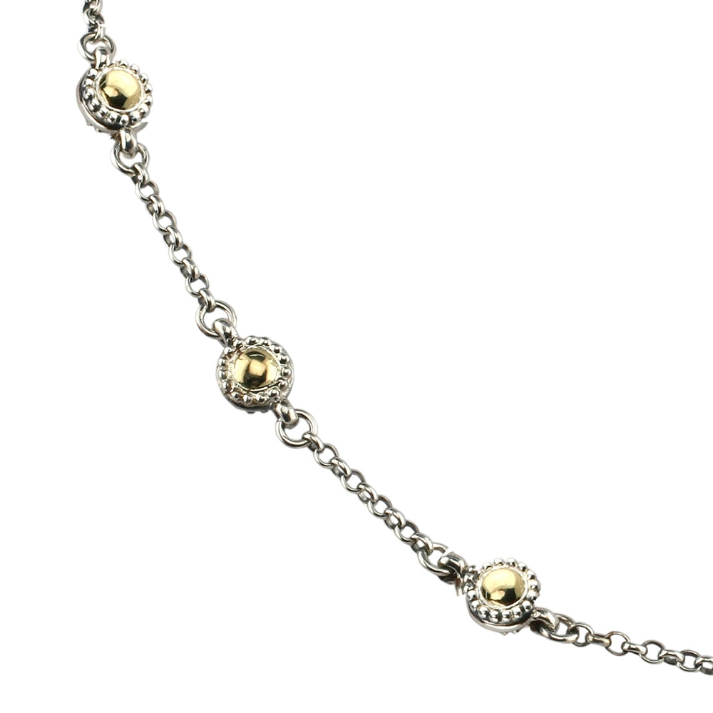 Konstantino Silver and Gold Classics Dot 16-Unit Necklace, 28 inch