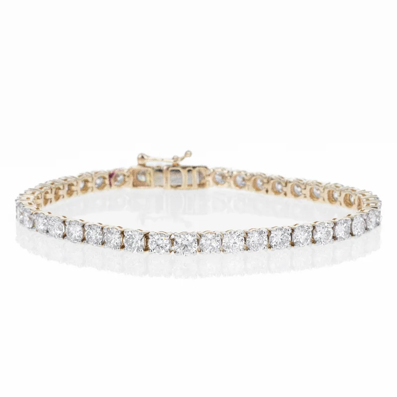 Lab Grown 10.88 Carat Round Diamond Tennis Bracelet