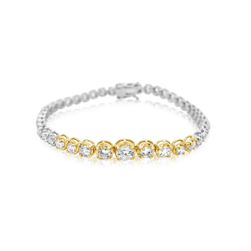 Two-Tone Graduated Diamond Bracelet