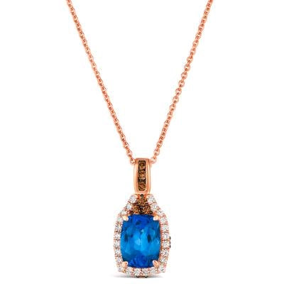 Le Vian 14K Strawberry Gold Blueberry Tanzanite and Vanilla and Chocolate Diamond Necklace