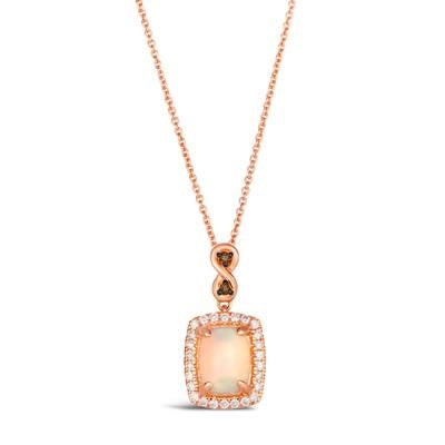 Le Vian 14K Strawberry Gold Neopolitan Opal and Vanilla and Chocolate Diamond Necklace