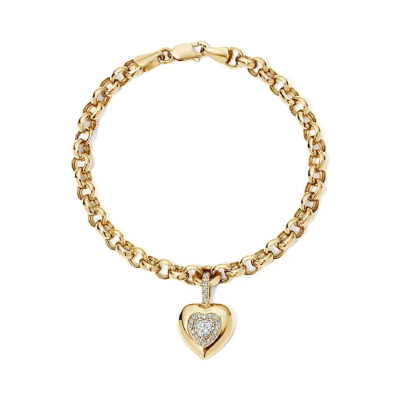 Mini Diamond Heart Button Bracelet