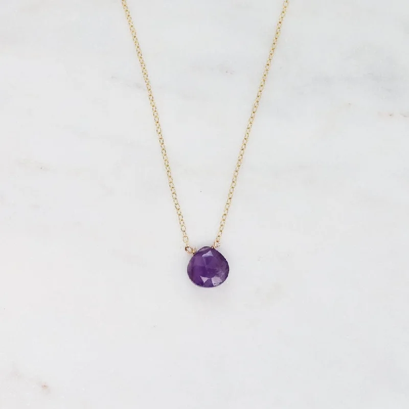 Gold Filled Chain with Amethyst Brio Necklace