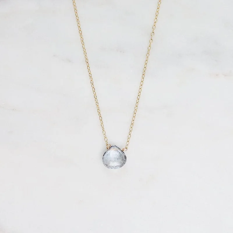 Gold Filled Chain with Mystic Blue Topaz Brio Necklace