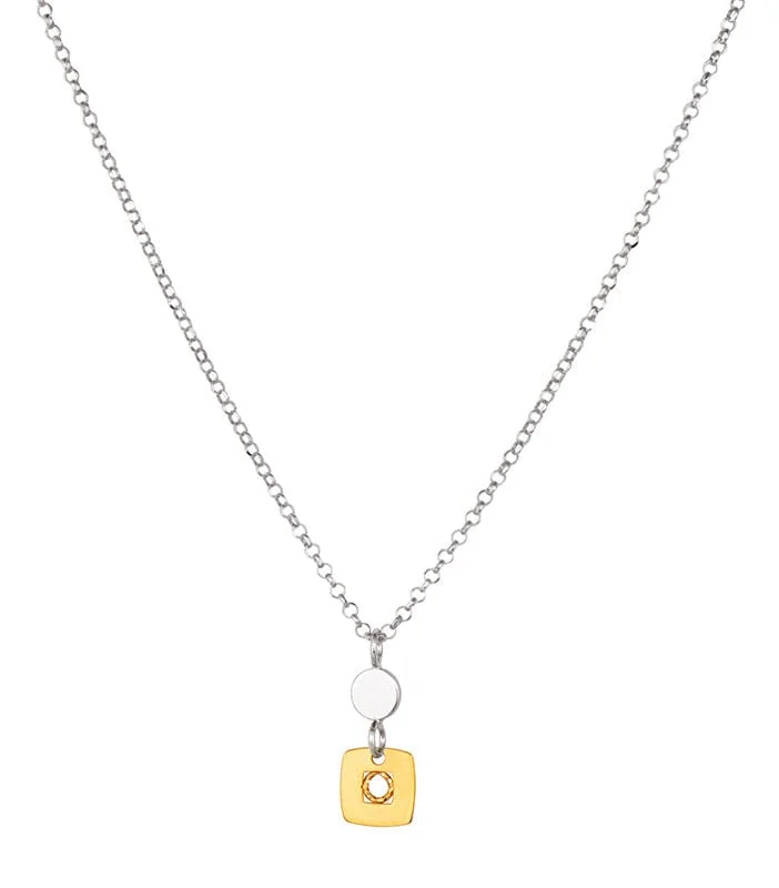 Sterling Silver & Gold Plated Surya Necklace