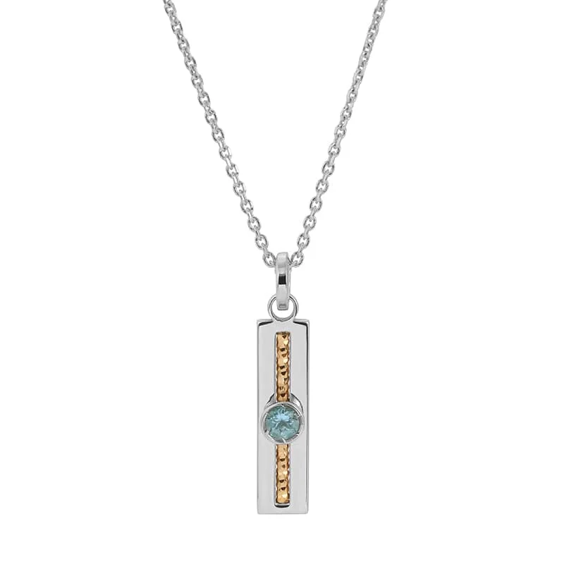 Sterling Silver & Gold Plated Blue Topaz Soprano Necklace