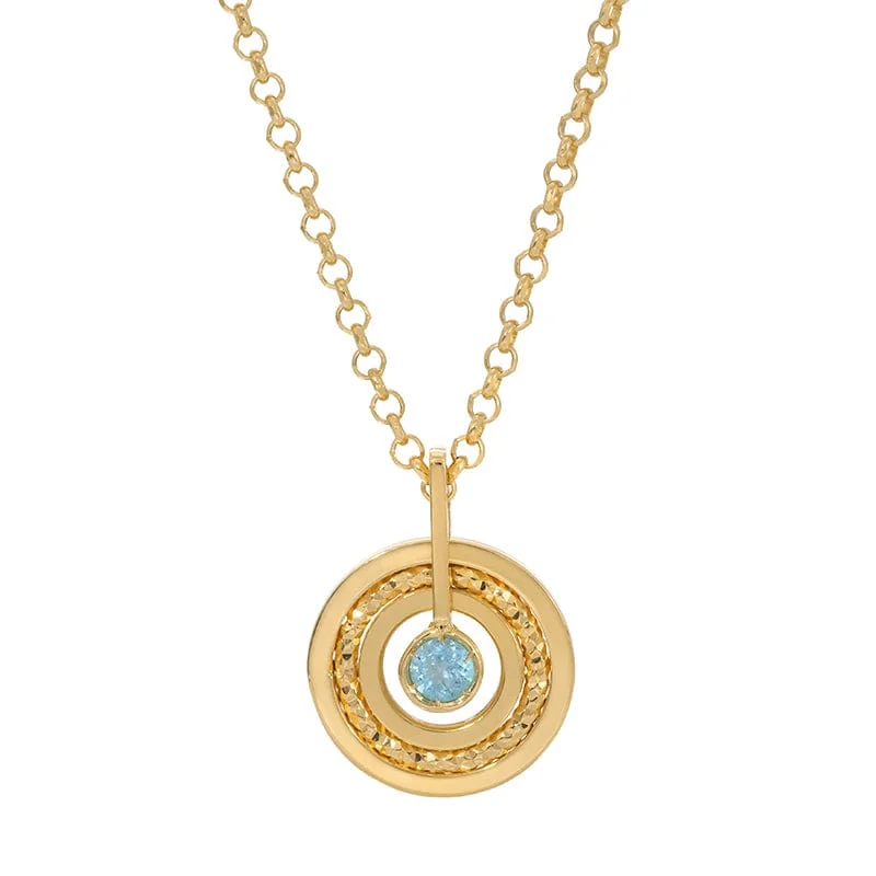 Gold Plated & Blue Topaz Necklace