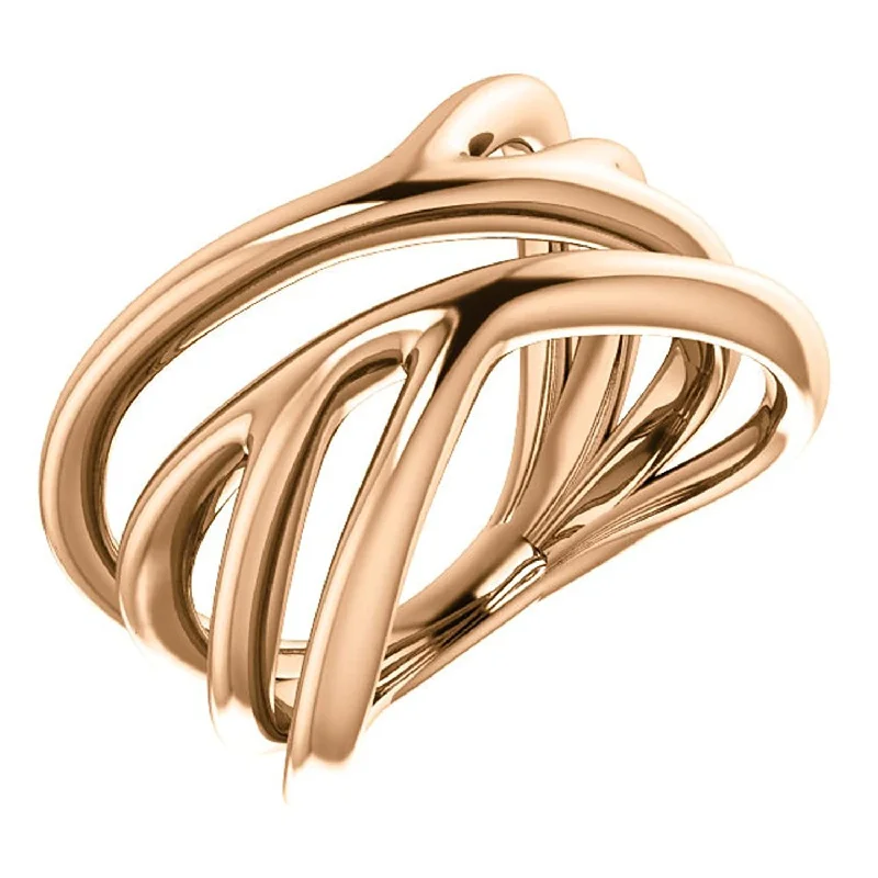 Negative Space Ring, 14k Rose Gold, Size 8