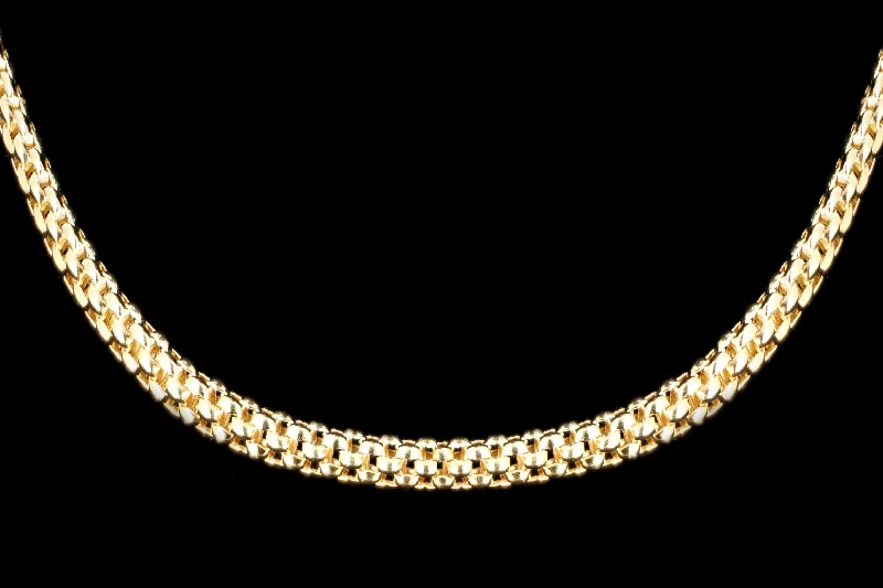 Modern Fope 18K Yellow Gold Popcorn Chain Necklace