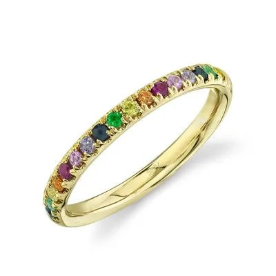 New 14K Yellow Gold .31 Carat Total Weight Rainbow Band