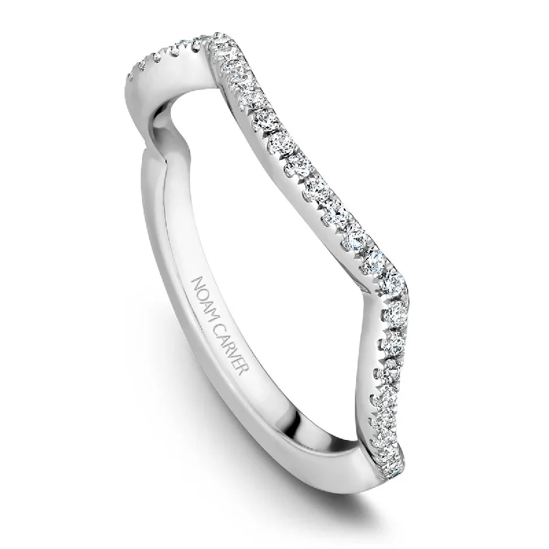 Noam Carver Contour Diamond Wedding Band in White Gold