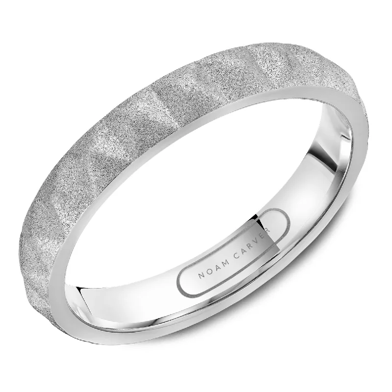 Noam Carver Mens Wedding Band in White Gold