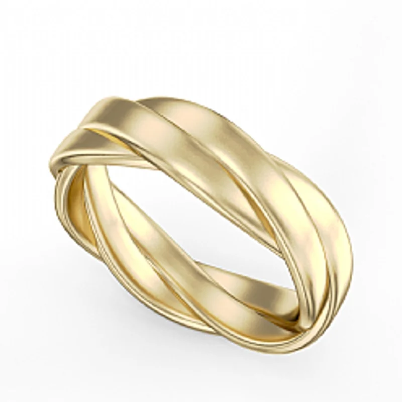 Noam Carver Mens Wedding Band in Yellow Gold