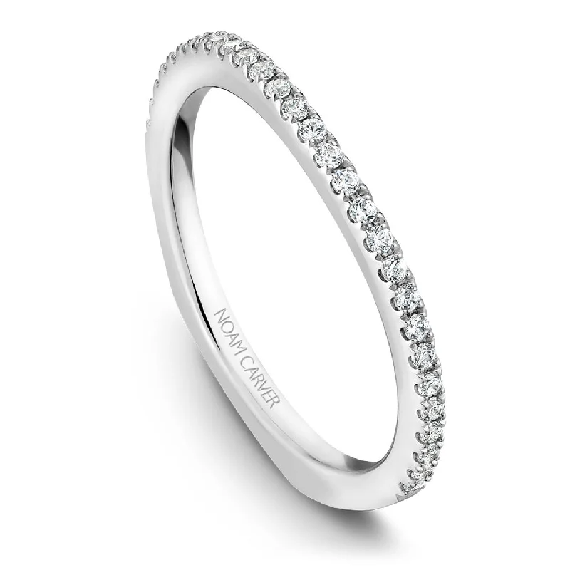 Noam Carver Straight Diamond Wedding Band in White Gold