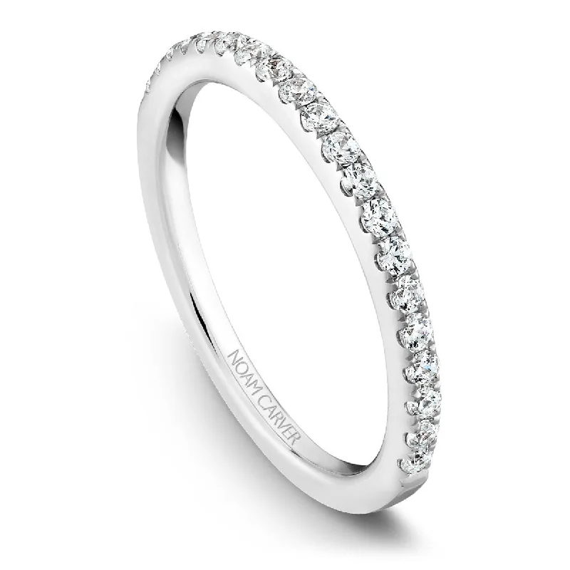 Noam Carver Thin Diamond Wedding Band in White Gold