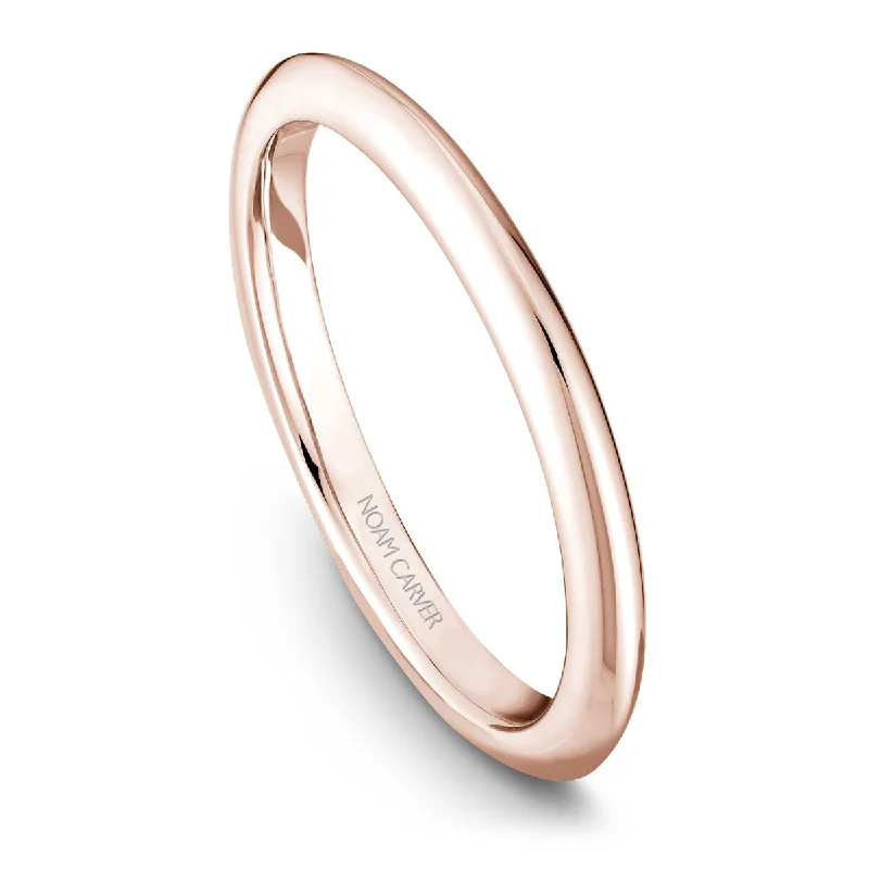 Noam Carver Thin Plain Wedding Band in Rose Gold