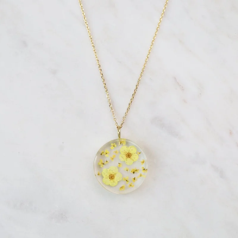 Botanical Small August Birthday Full Moon Pendant