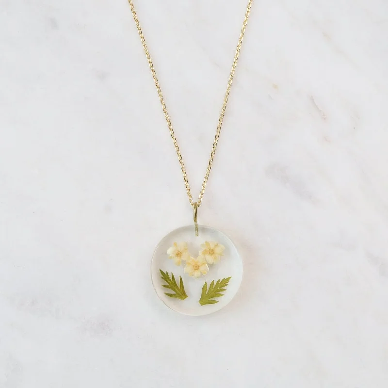 Botanical Small March Birthday Full Moon Pendant