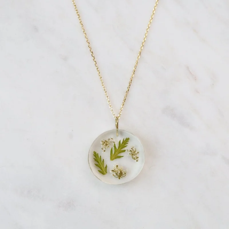 Botanical Small May Birthday Full Moon Pendant