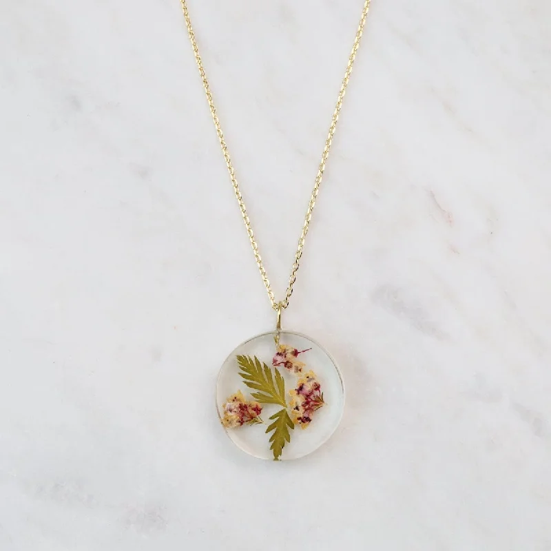 Botanical Small October Birthday Full Moon Pendant