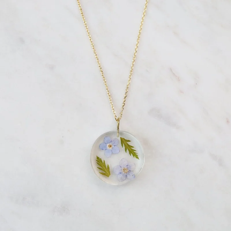 Botanical Small September Birthday Full Moon Pendant