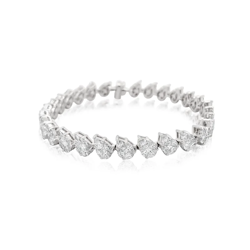 Pear Shape Diamond Illusion Tennis Bracelet