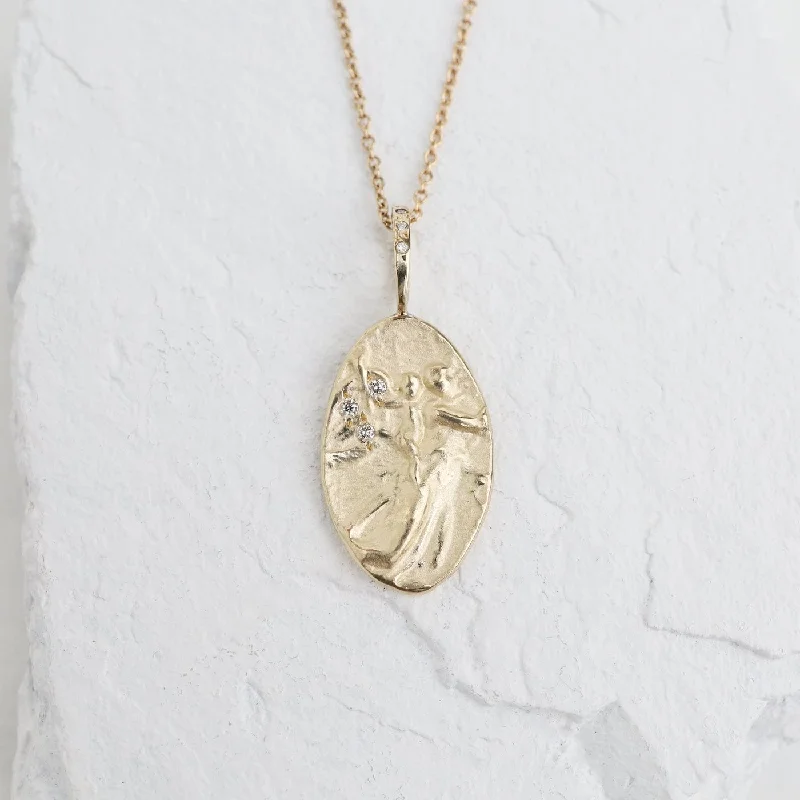 Mother & Child Artifact 14k Gold Necklace