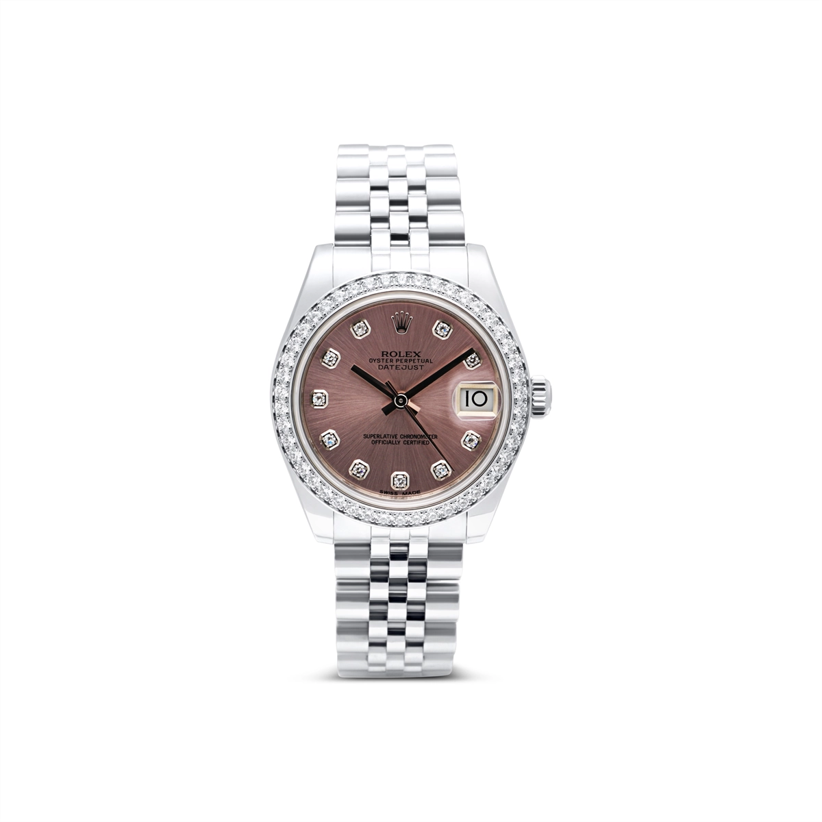 Rolex Datejust 31 Pink Dial Diamonds Jubilee Bracelet (Preowned)