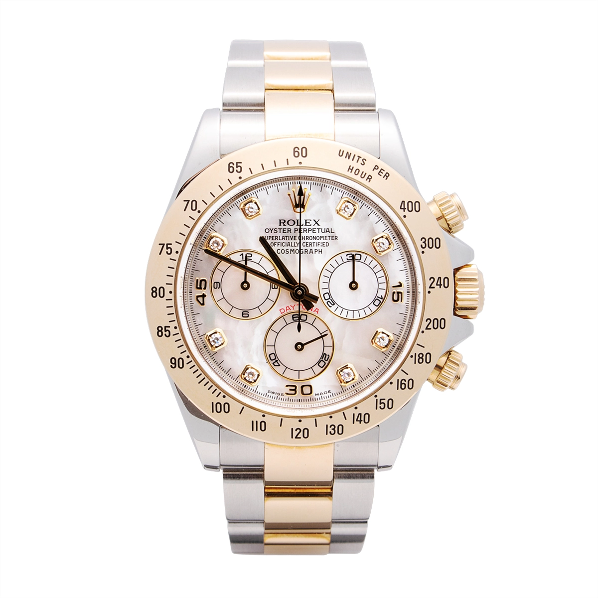 Rolex Daytona SS/YG MOP Diamond Dial Oyster Bracelet 40mm Automatic (Preowned)