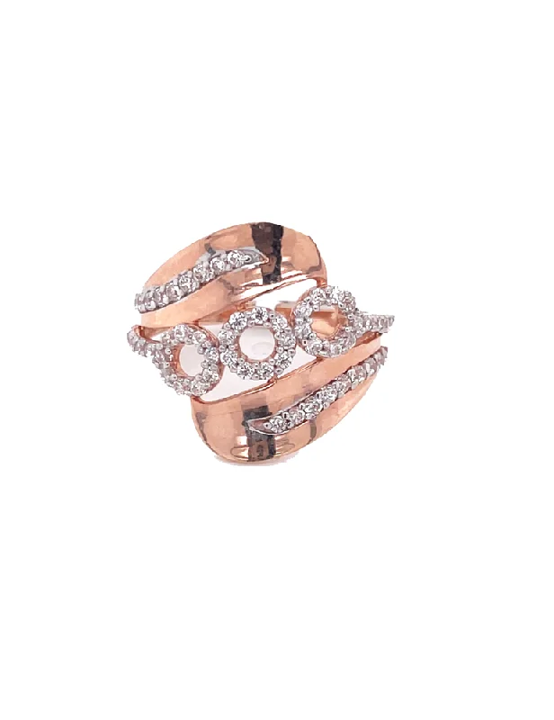 CZ Rose Gold Ring 22 Karat