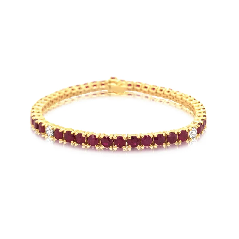 Ruby and Diamond Tennis Bracelet