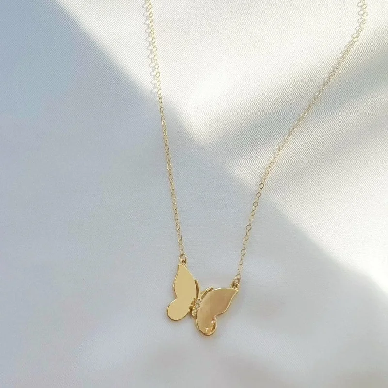 Social Butterfly Gold Filled Necklace