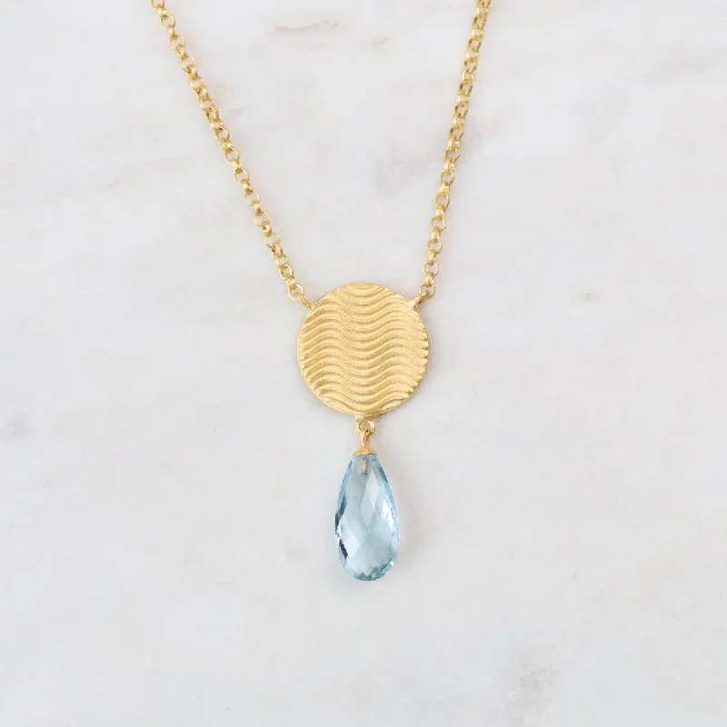 Serenity Blue Topaz Pendant Necklace